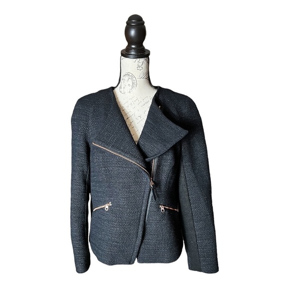 Ted Baker London Ayeleen Textured Jacket Black Tweed Size 3 Medium - Picture 10 of 16